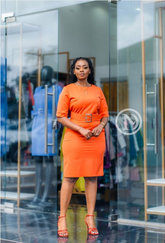Orange sheath dress